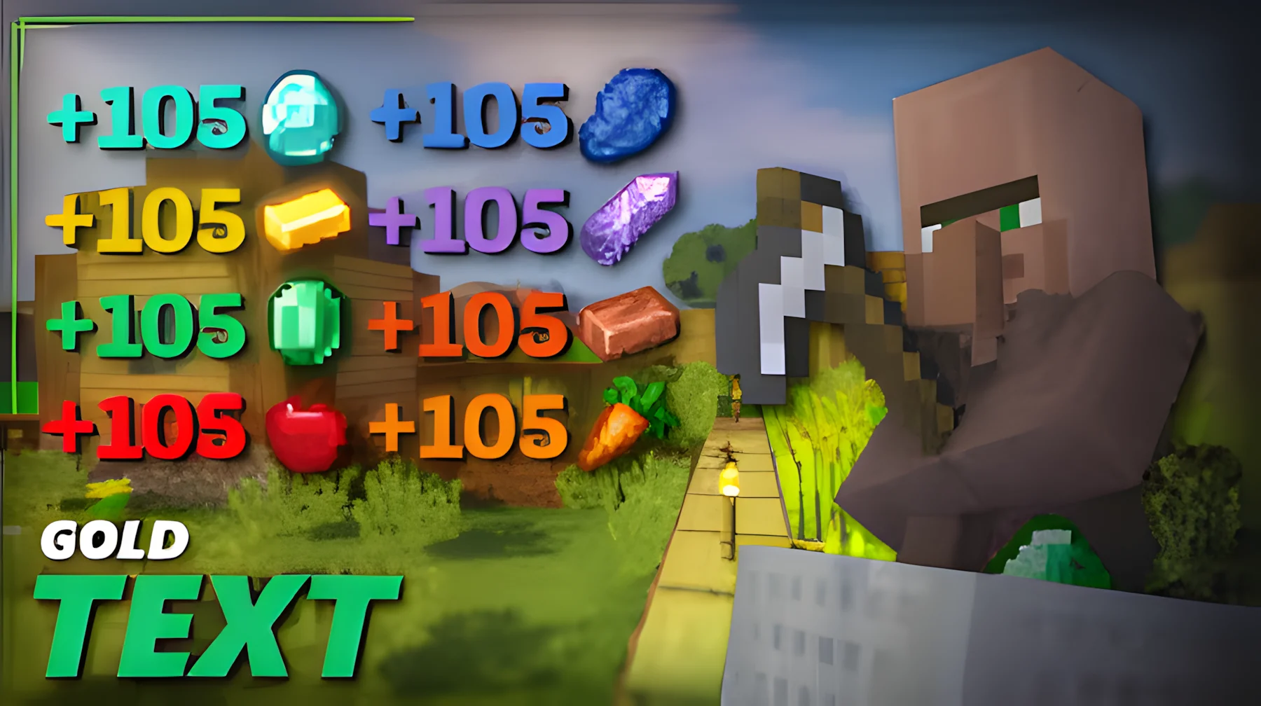 Minecraft Gold Text - HUD/UI | Divine Skins